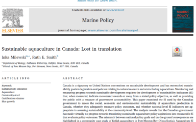 Sustainable aquaculture in Canada: Lost in translation